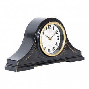 Часы настольные 1834-002 (10)  35х18 см, корпус черный с золотом "Классика"  "Рубин"