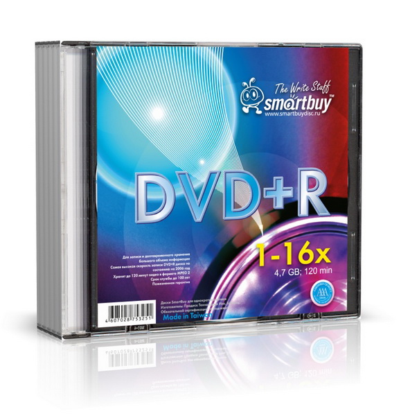 Smart Buy DVD+R 4.7 Gb16x/Slim 5 