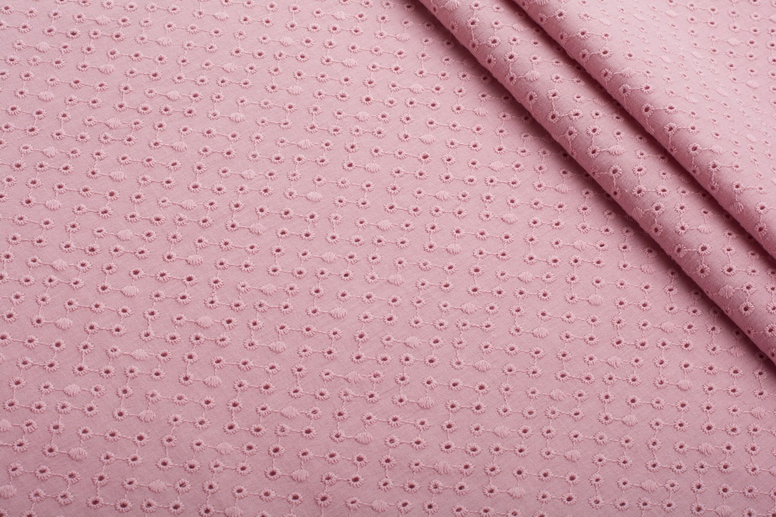 Батист вышивка перфор. розовый ш. 150см 100% хлопок