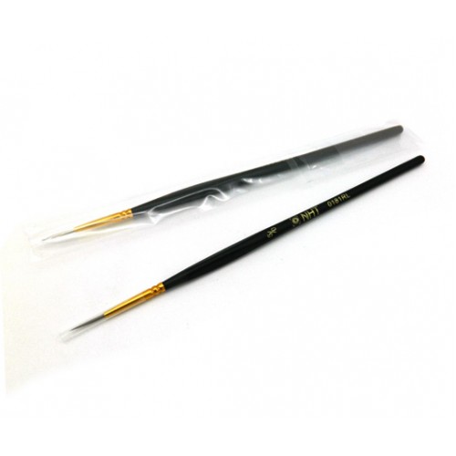 Кисть синтетика Нева-Маркет, круглая длинная №5/0 трехгранная черная ручка CH-179