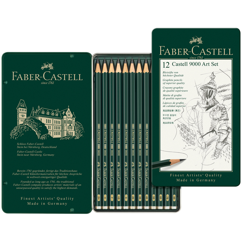 Набор карандашей ч/г Faber-Castell "Castell 9000 Art Set", 12шт, 2Н-8В