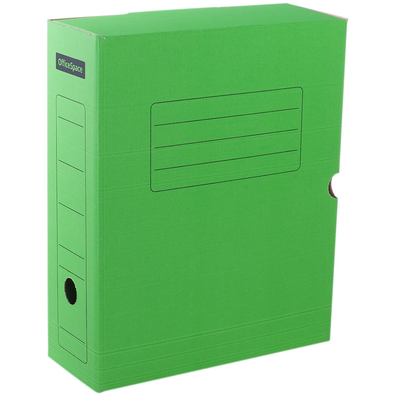 Короб архивный 100мм зеленый OfficeSpace микрогофрокартон
