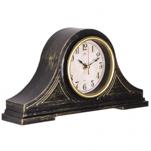 Часы настольные 1834-004B  35х18 см, корпус черный с золотом "Классика"