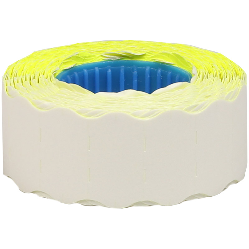 Этикет-лента OfficeSpace, 22*12мм, волна, желтая, 800 этикеток 