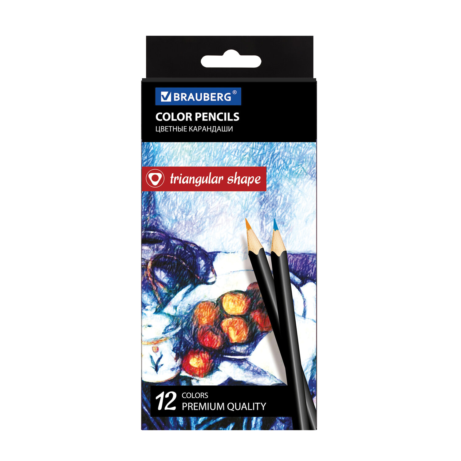 Карандаши 12цв BRAUBERG Artist line трехгранные карт/уп