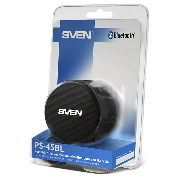 Колонка Sven PS-45BL  встр.аккумулятор, FM-тюнер, microSD, Bluetooth, мощность 3