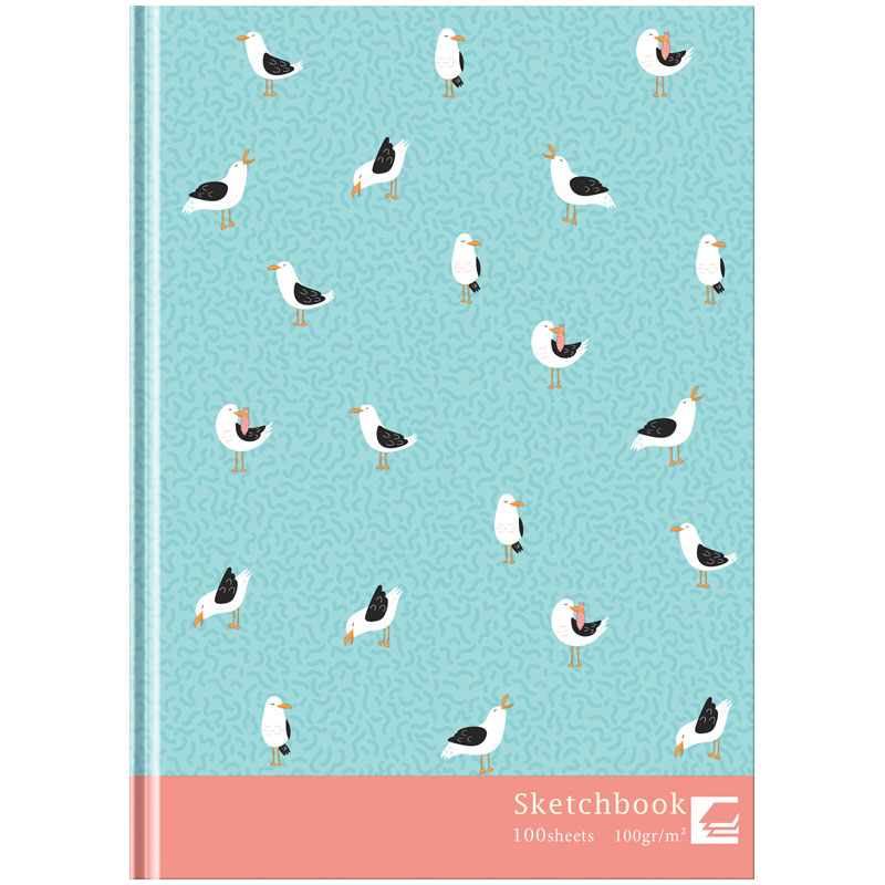 Скетчбук 100л. А5 7БЦ BG "Птицы", 100г/м2, матовая ламинация, выборочный лак Скетчбук 100л. А5 7БЦ BG "Птицы", 100г/м2, матовая ламинация, выборочный лак