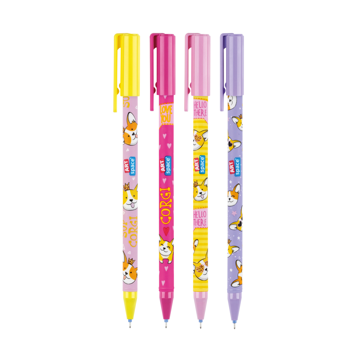 Ручка гелевая стираемая ArtSpace "Милые зверушки" синяя, 0,38мм, корпус ассорти