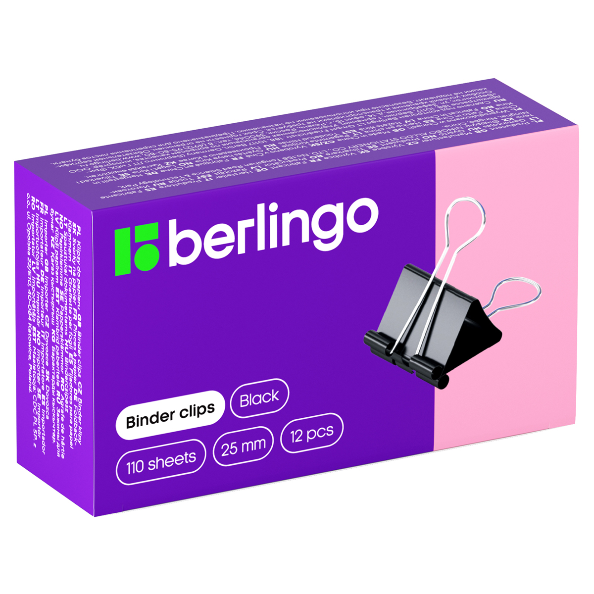 Зажим для бумаг 25мм, Berlingo, , черные, картонная коробка 1/12