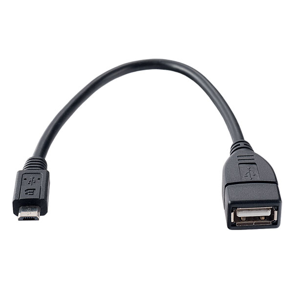 Кабель Perfeo USBрозетка 2.0 >microUSBвилка 0.2m (OTG)