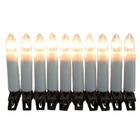 Электрогирлянда 10 свечей, белый теплый свет Волшебная страна