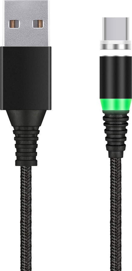 Кабель Smart Buy Type C 1м 2A только для зарядки, с магнитным отсоед. наконечн., черный