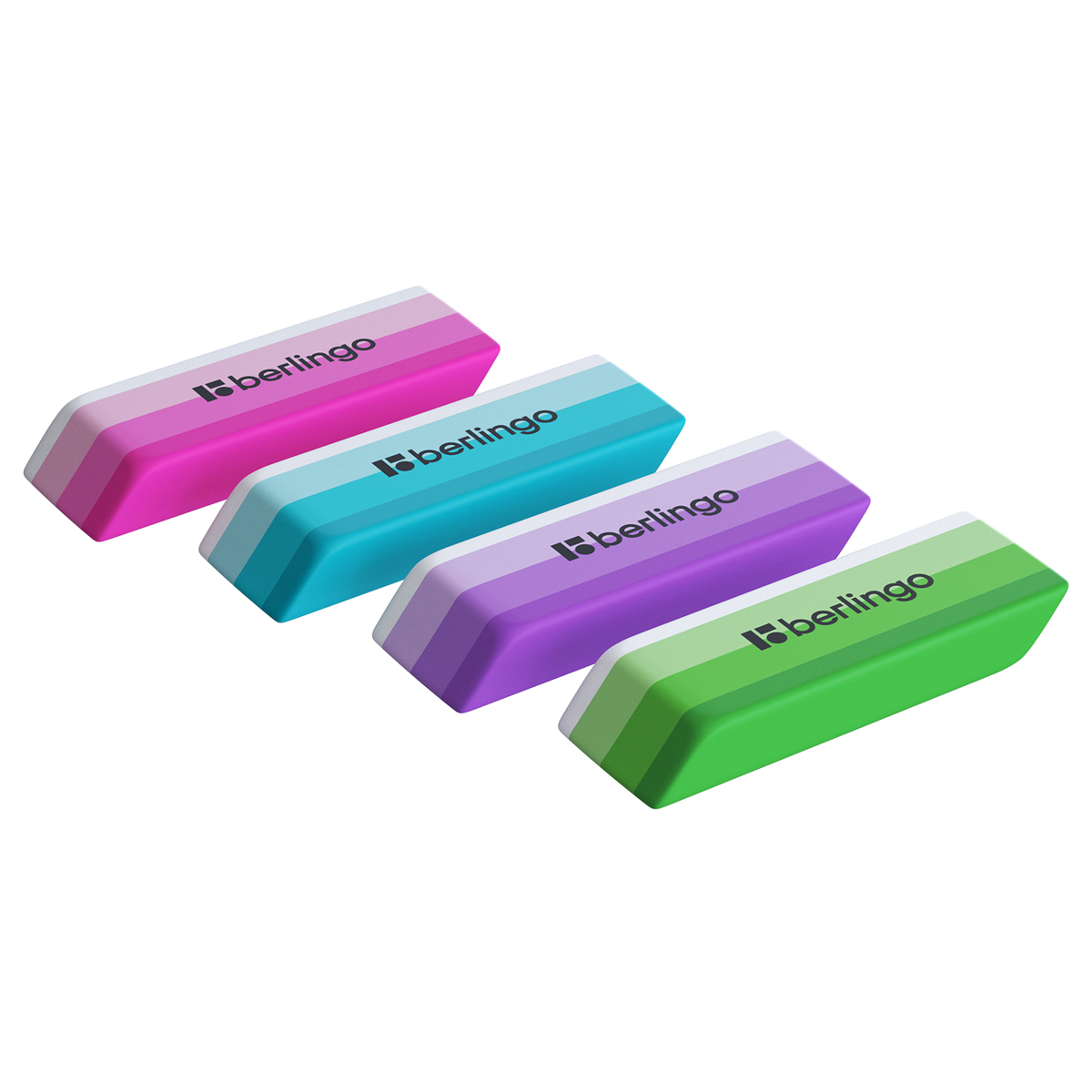 Ластик BERLINGO Stripes термопластичная резина 50*19*9мм 1/36