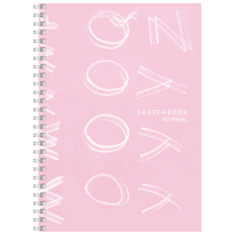 Скетчбук 80л. А5 на гребне BG "Шрифт", матовая ламинация, 120г/м2