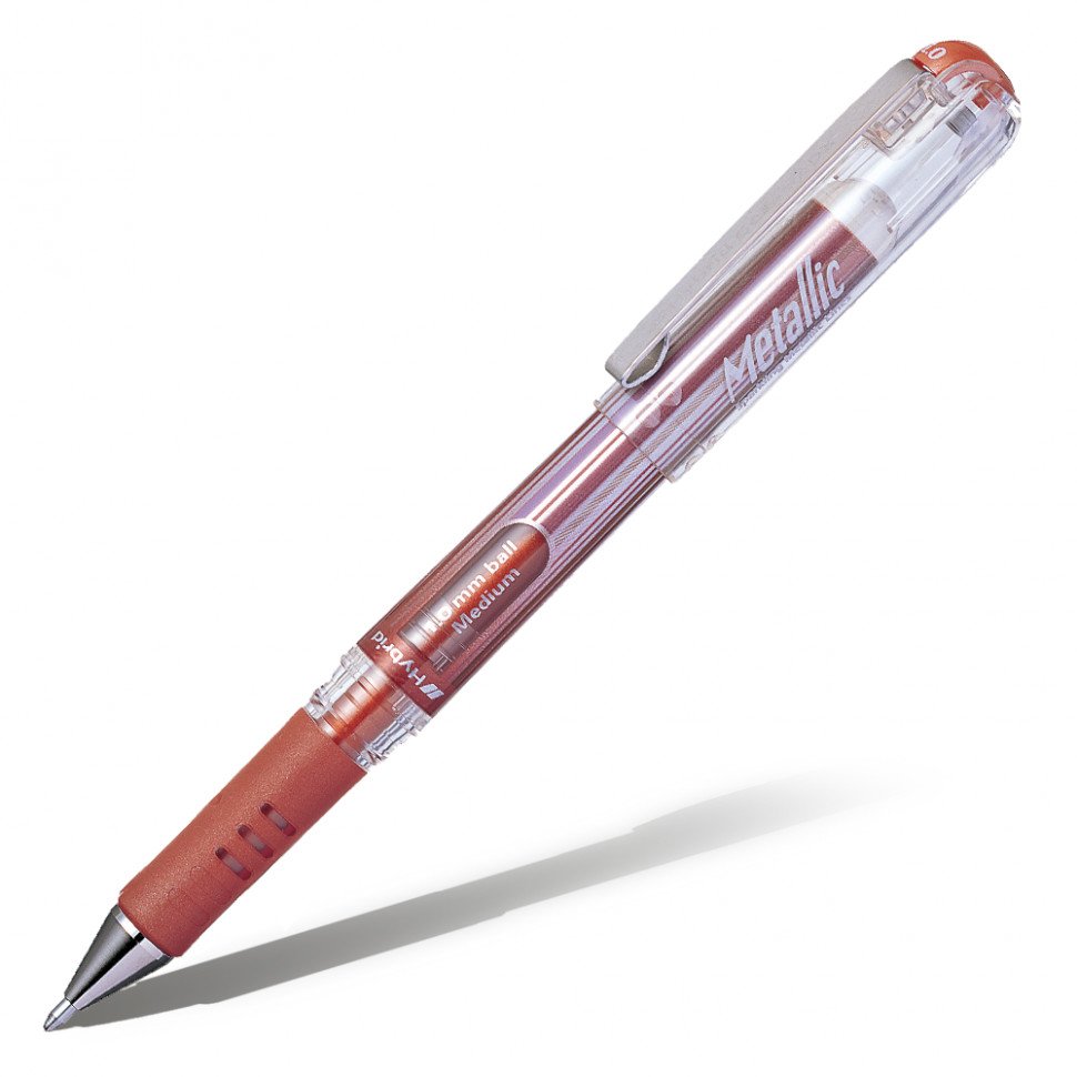 Ручка гелевая бронз PENTEL 1.0мм Hybrid Gel Grip DX с метал.наконечником  1/12