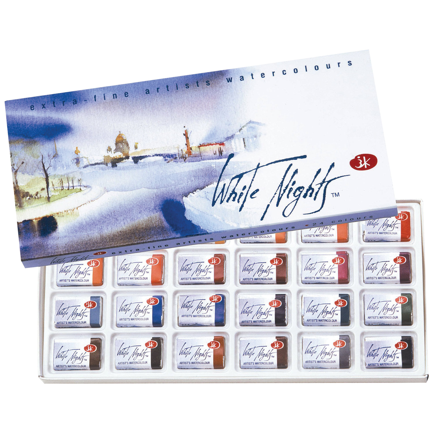 Акварель художественная Белые Ночи 24цв кюветы картон