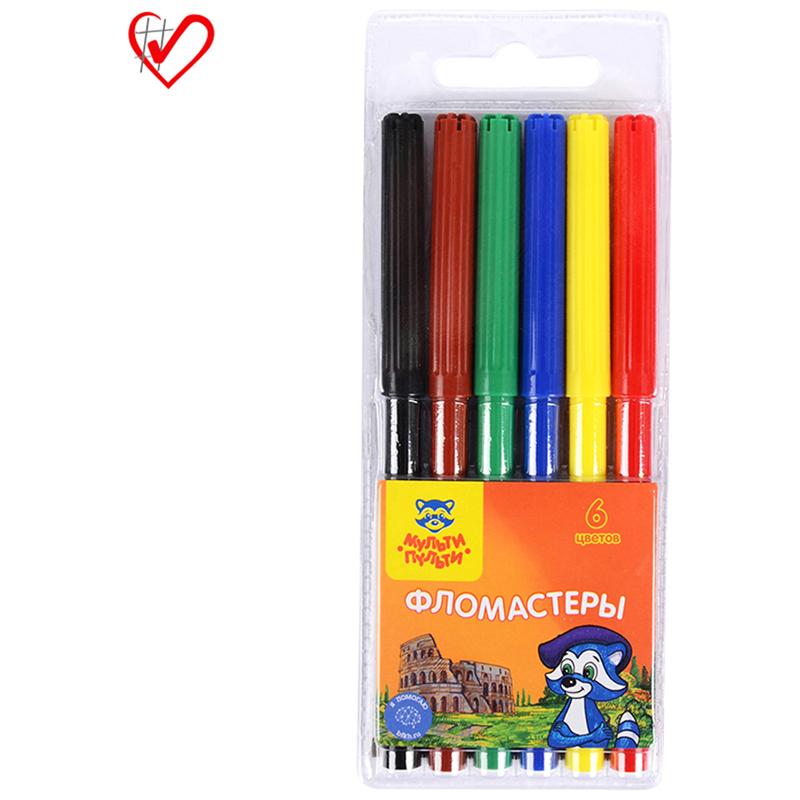 Фломастеры _6цв Енот в Италии