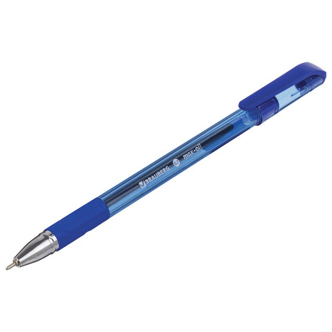 Ручка шариковая синяя BRAUBERG "Max-Oil Tone" узел 0,7мм  масляная с грипом 