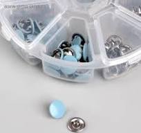 Набор кнопок рубашечных в контейнере, закрытые, d = 9,5 мм, 50 шт, цвет голубой