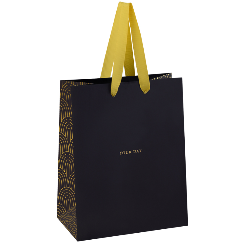 Пакет подарочный 18*23*10см MESHU "Your day. Dark blue", отд. фольгой, матовая ламинация