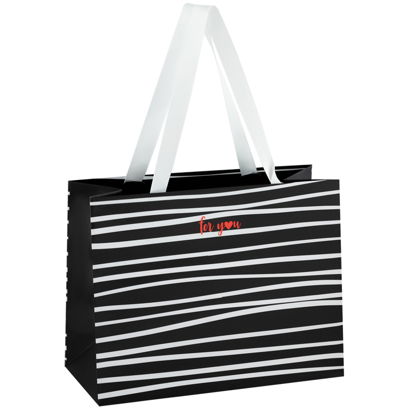 Пакет подарочный 23*18*10см MESHU "Black and white", отд. фольгой, матовая ламинация Пакет подарочный 23*18*10см MESHU "Black and white", отд. фольгой, матовая ламинация