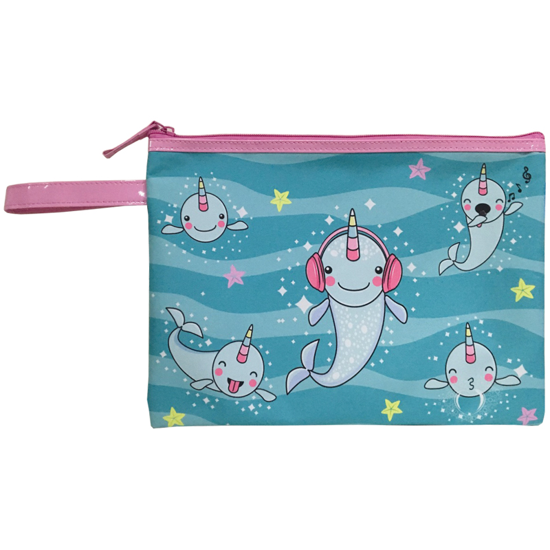 Папка для тетрадей А4 на молнии 1отд BERLINGO Whale Unicorn текстиль