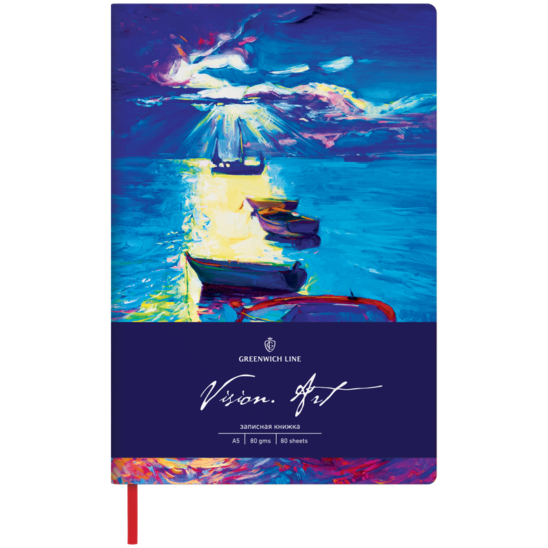 Записная книжка А5 80л Greenwich Line Vision. Art кожзам тон.блок, цв.срез