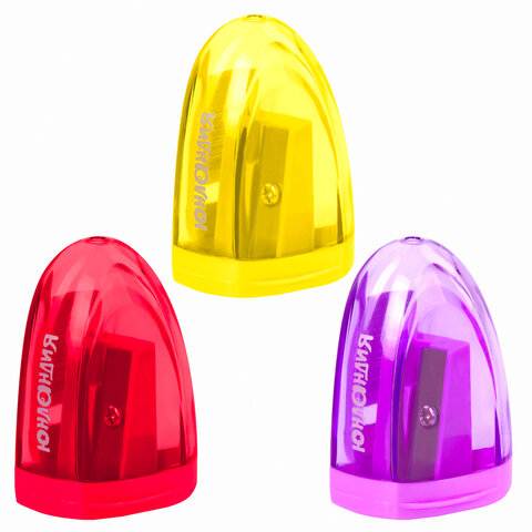 Точилка ЮНЛАНДИЯ "Спутник", с контейнером, пластиковая, корпус ассорти,