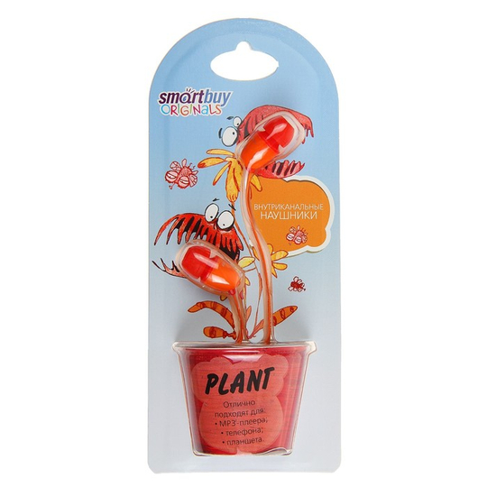 Smart Buy Plant внутрик наушники красно-оранж