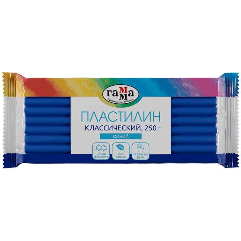 Пластилин Гамма классический 250г Синий