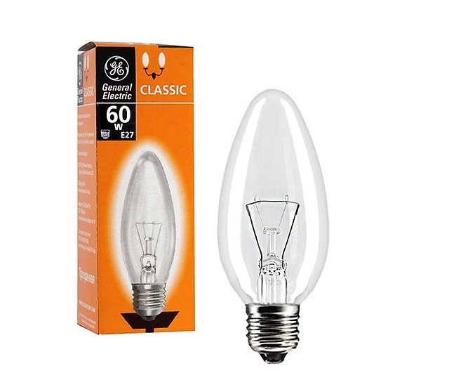 General Electric 60C1/CL/E27 лампа свеча прозр.