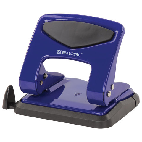 Дырокол 35л BRAUBERG PN-150M металл., синий