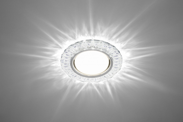 Светильник потолочный с диодной подсветкой CRYSTAL LED 18 GX53, ограненное стекло, GX53, прозрачный