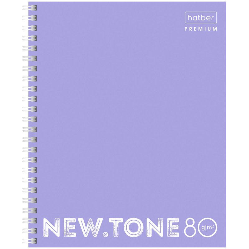 Тетрадь А5 80л гребень кл Hatber. NEWtone Neon. Лаванда пластик.обложка