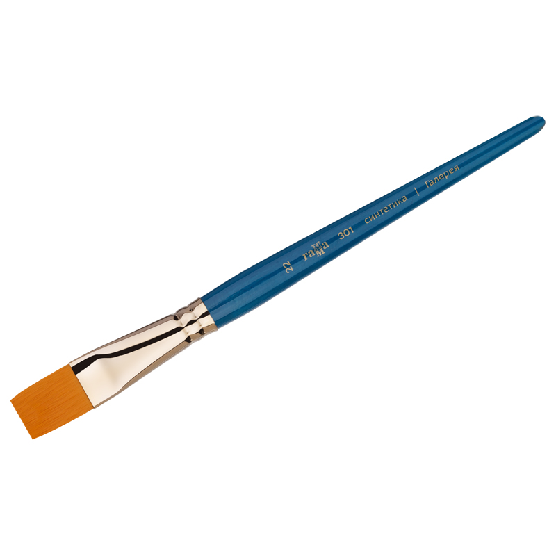 Кисть Синтетика плоская №22 Гамма "Галерея" короткая ручка художественная