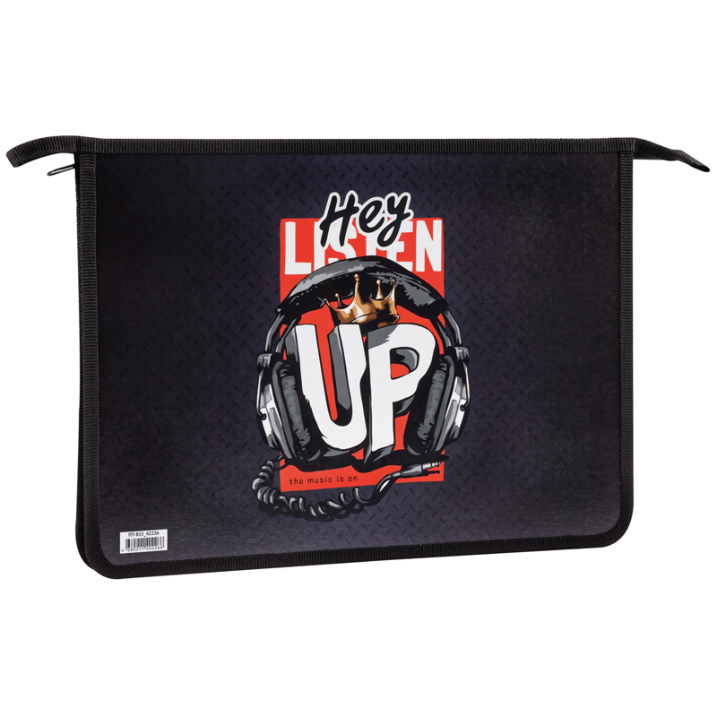 Папка для тетрадей 1 отделение А4 ArtSpace "Listen up", пластик, на молнии ПТ-815_42226