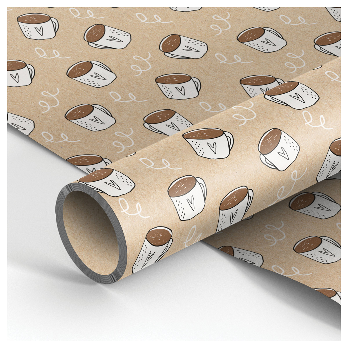 Упаковочная бумага крафт 70*100см, MESHU "Morning coffee", 70г/м2 Упаковочная бумага крафт 70*100см, MESHU "Morning coffee", 70г/м2