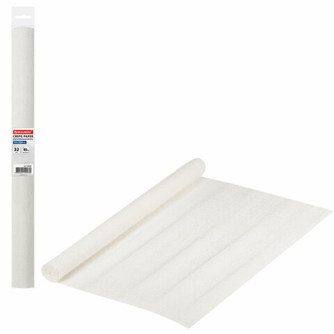 Бумага креповая Белая 32г/м2 BRAUBERG 50см*250см 