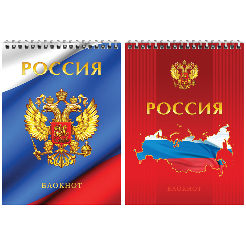 Блокнот А5 80л. на гребне ArtSpace "Россия",твердая подложка