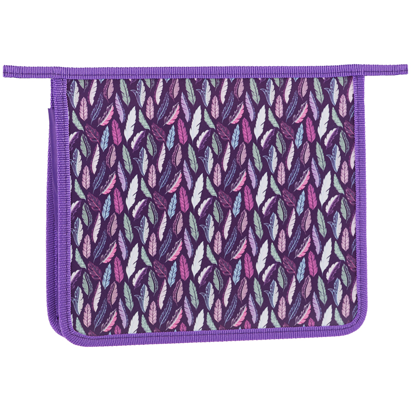 Папка для тетрадей 1 отделение, А5, ArtSpace "Feathers", пластик, на молнии