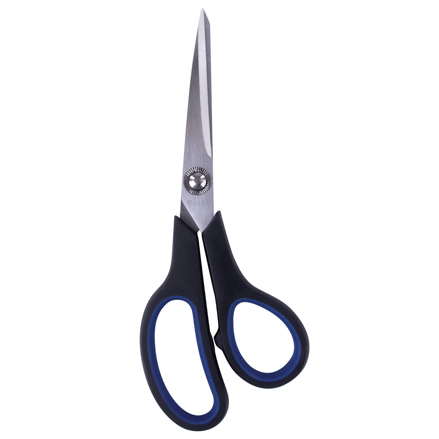 Ножницы 19см BRAUBERG Soft Grip серо-зел