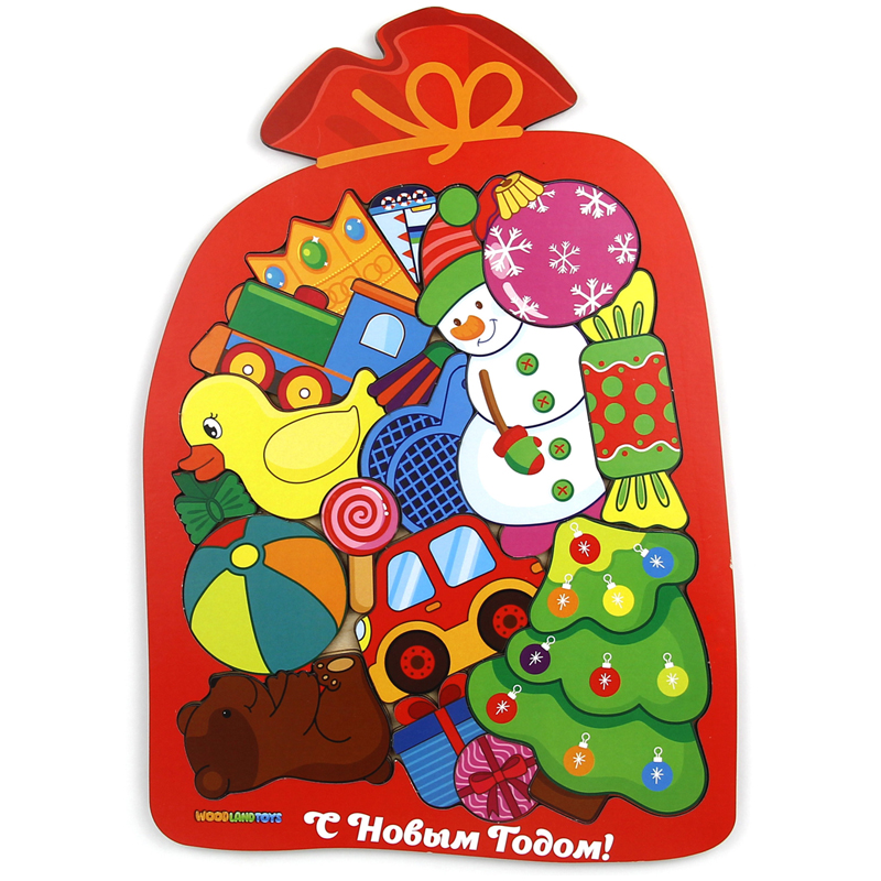 Пазл деревянный МЕШОК С ПОДАРКАМИ