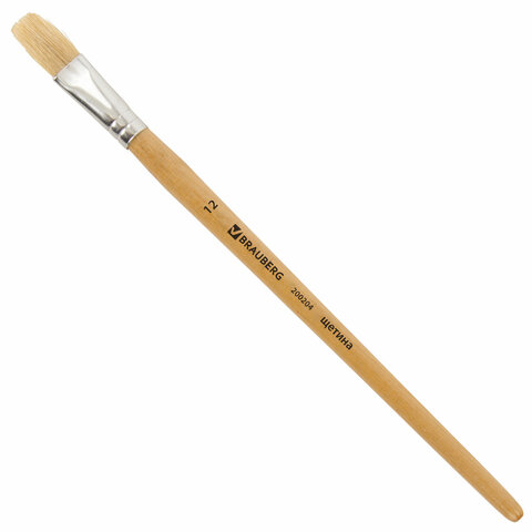 Кисть ЩЕТИНА плоская №12 BRAUBERG 1/30