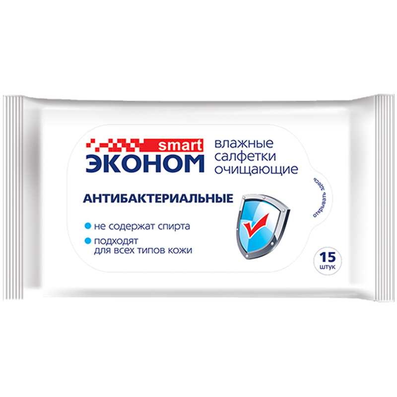 Салфетки влажные ЭКОНОМ Smart 15шт