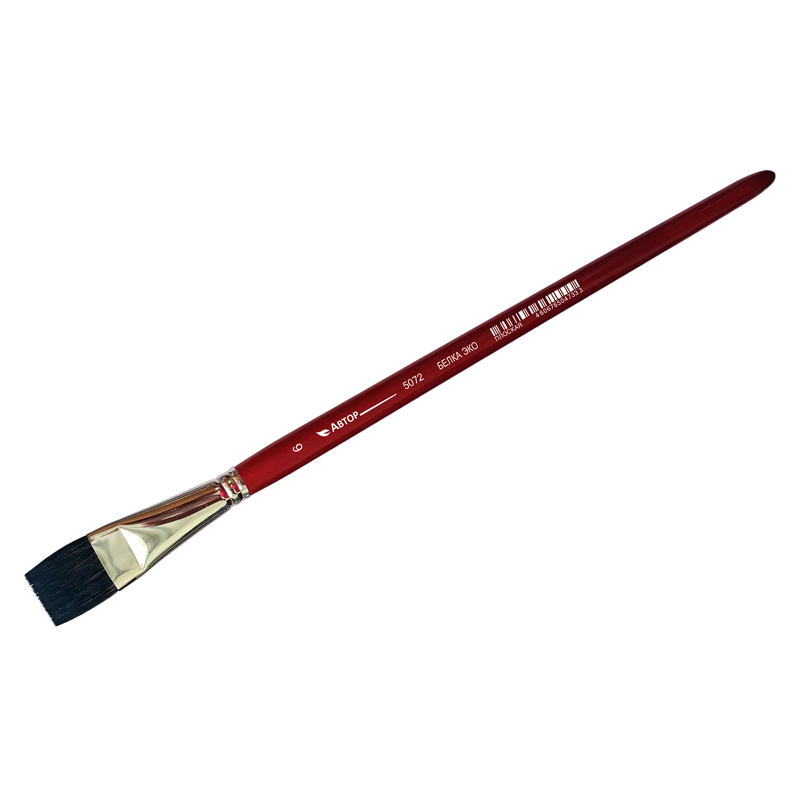 Кисть художественная синтетика имитация белки, ХМ, "Белка эко", плоская №6, пакет, европодвес