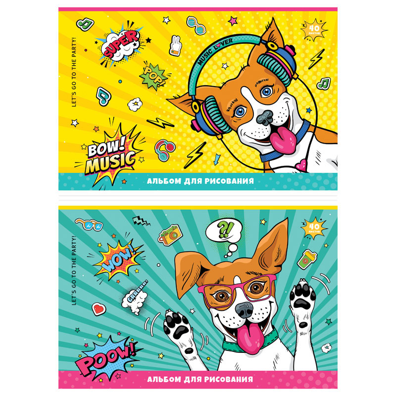 Альбом для рисования 40л А4 скрепка ArtSpace "Животные. Comic animals", эконом 1/35