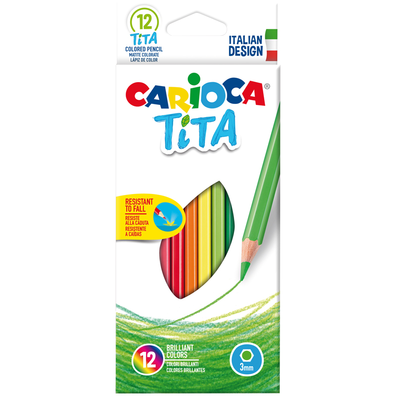 Карандаши 12цв Carioca Tita пластиковые