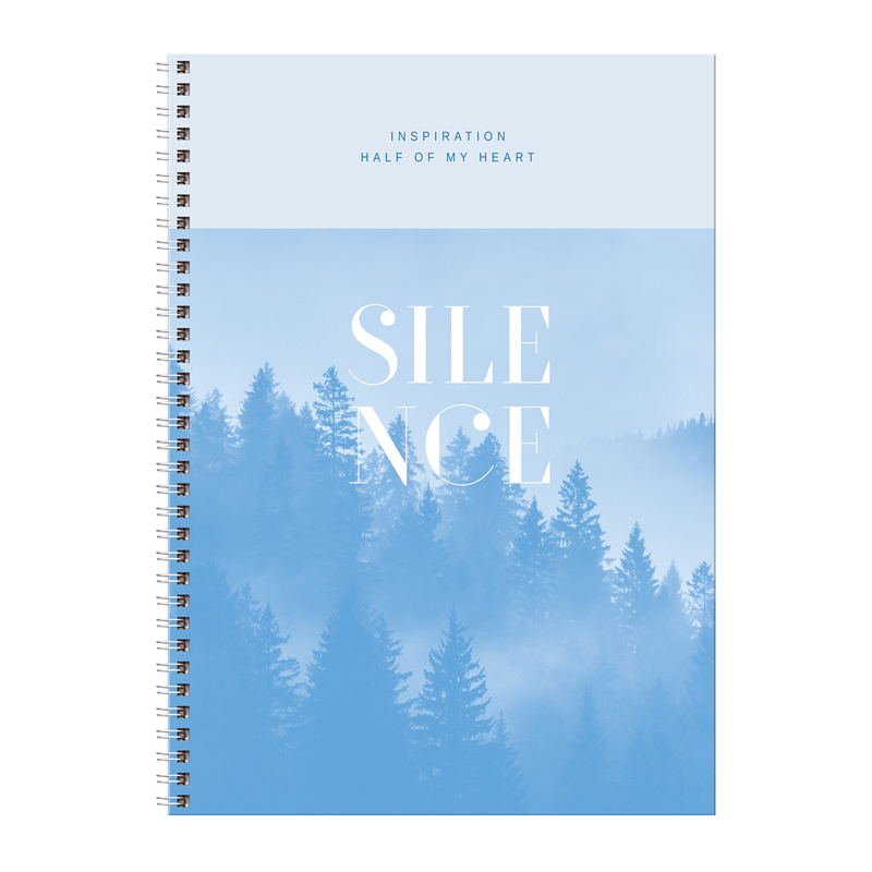 Тетрадь А4 100л кл гребень BG "Тишина", глянцевая ламинация, твердая обложка