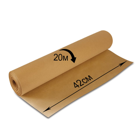Бумага упаковочная крафт 420*20м А2 78г/м2 BRAUBERG в рулоне