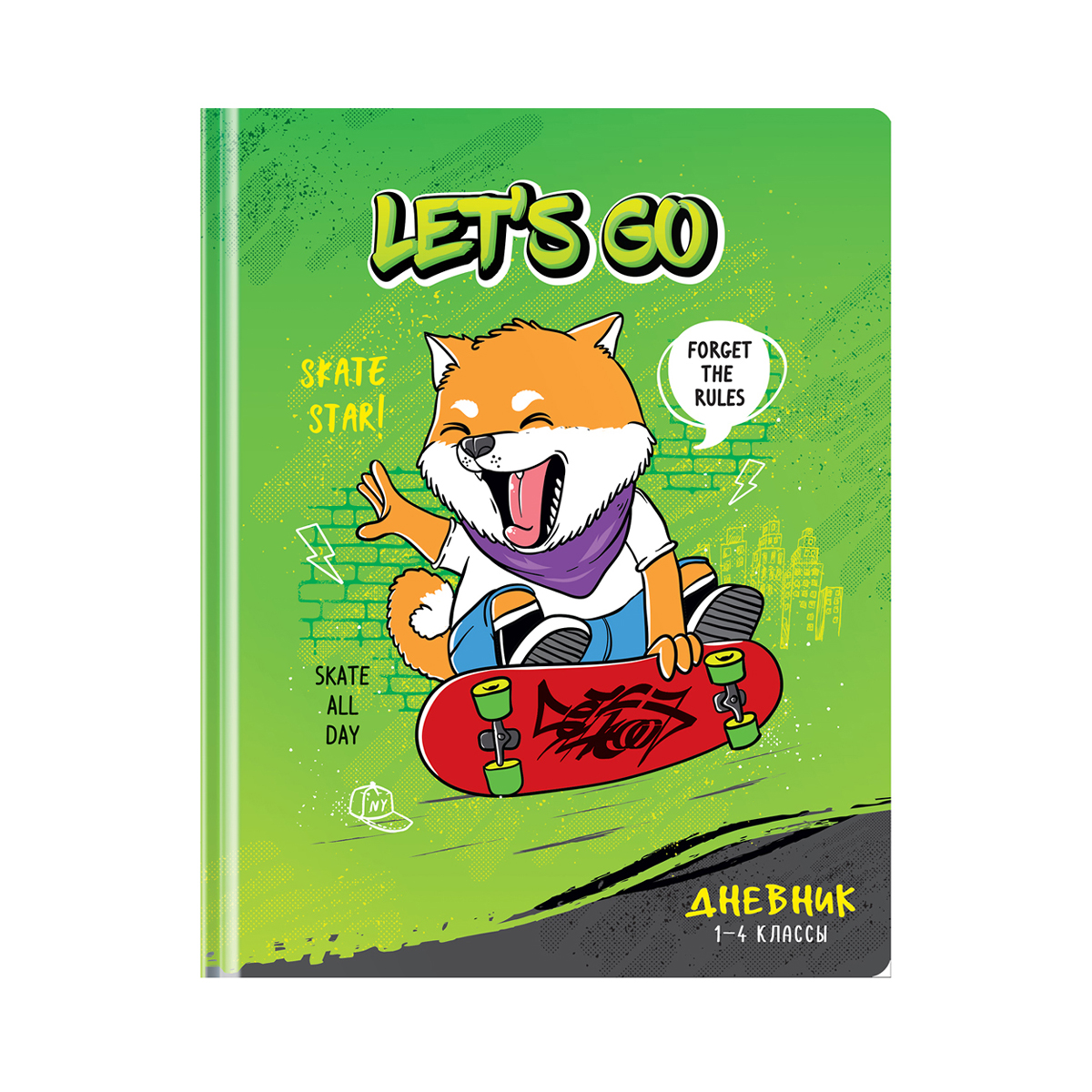 Дневник 1-4 кл. 48л. (твердый) ArtSpace "Скейтбордист", матовая ламинация, выборочный УФ-лак